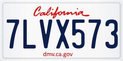 CA license plate 7LVX573