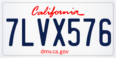 CA license plate 7LVX576