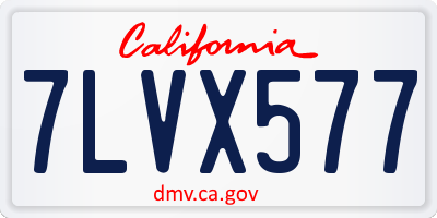 CA license plate 7LVX577