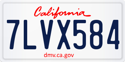 CA license plate 7LVX584