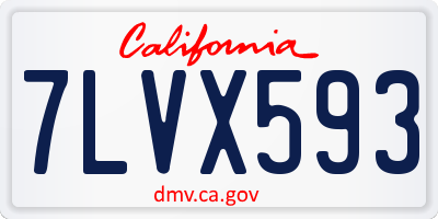 CA license plate 7LVX593