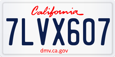CA license plate 7LVX607