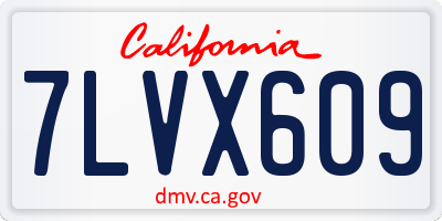 CA license plate 7LVX609