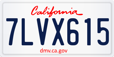 CA license plate 7LVX615