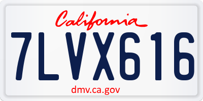 CA license plate 7LVX616