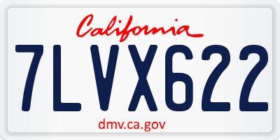CA license plate 7LVX622