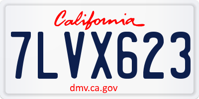 CA license plate 7LVX623