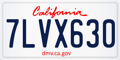 CA license plate 7LVX630