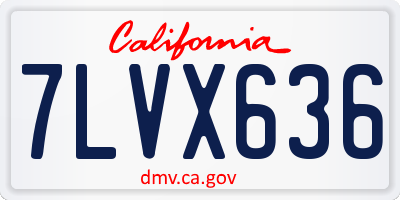 CA license plate 7LVX636