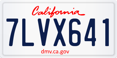 CA license plate 7LVX641
