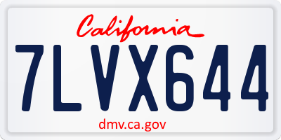 CA license plate 7LVX644