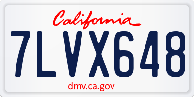CA license plate 7LVX648