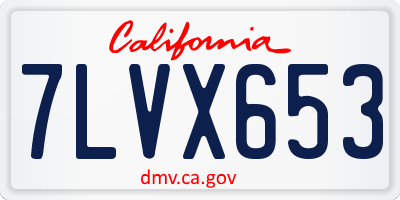 CA license plate 7LVX653
