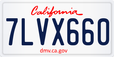 CA license plate 7LVX660