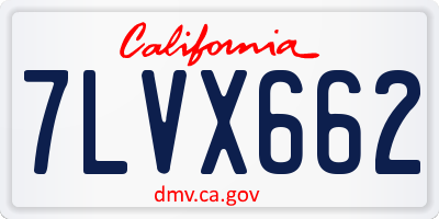 CA license plate 7LVX662