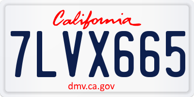 CA license plate 7LVX665