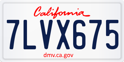 CA license plate 7LVX675