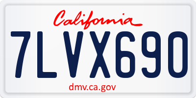 CA license plate 7LVX690