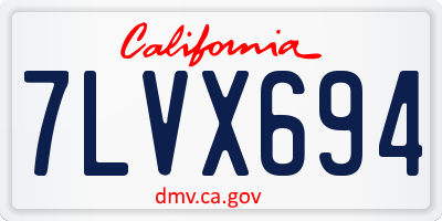 CA license plate 7LVX694
