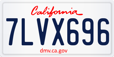 CA license plate 7LVX696