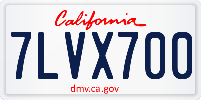 CA license plate 7LVX700