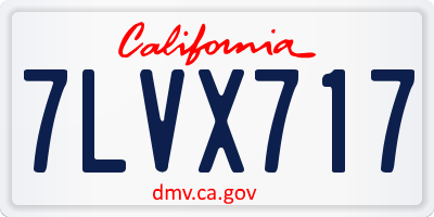 CA license plate 7LVX717