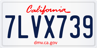 CA license plate 7LVX739