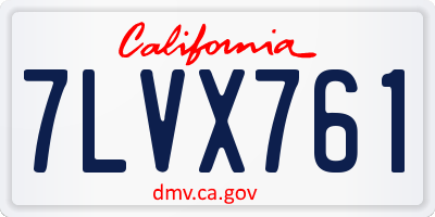 CA license plate 7LVX761