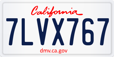CA license plate 7LVX767