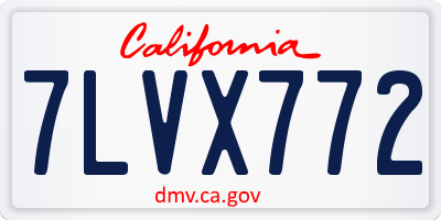 CA license plate 7LVX772