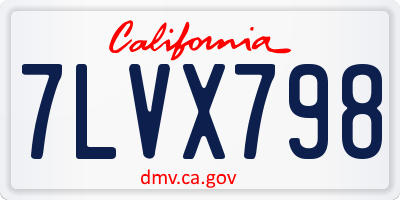 CA license plate 7LVX798