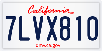 CA license plate 7LVX810