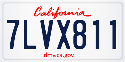 CA license plate 7LVX811