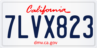 CA license plate 7LVX823