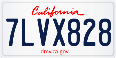 CA license plate 7LVX828