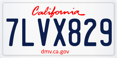 CA license plate 7LVX829