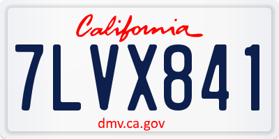 CA license plate 7LVX841