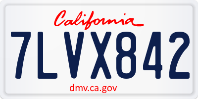 CA license plate 7LVX842