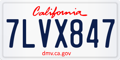 CA license plate 7LVX847