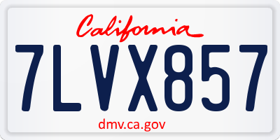CA license plate 7LVX857