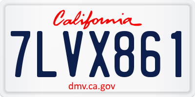 CA license plate 7LVX861