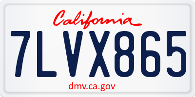 CA license plate 7LVX865