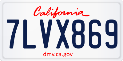 CA license plate 7LVX869