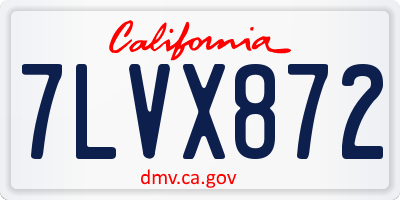 CA license plate 7LVX872