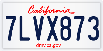 CA license plate 7LVX873