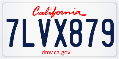 CA license plate 7LVX879