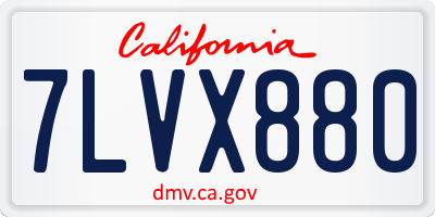 CA license plate 7LVX880