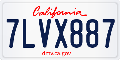 CA license plate 7LVX887