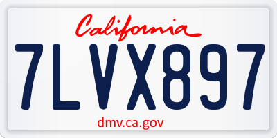 CA license plate 7LVX897