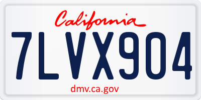 CA license plate 7LVX904